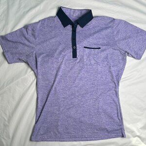 State & Liberty Polo Shirt Mens XL Purple Short Sleeve Stretch Wicking